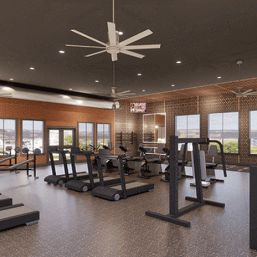 a gym with exercise equipment