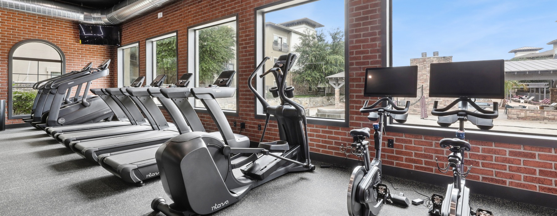 a gym with exercise equipment
